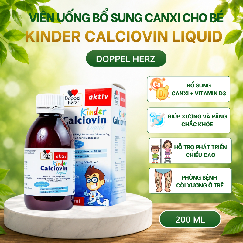 Canxi Trẻ Em Doppelherz Germany – Bổ Sung Canxi, Vitamin D3, Magie Và Kẽm - Pharmacy Tuấn Thoa