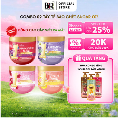 COMBO 2 Tẩy Tế Bào Chết Dạng Đường Sugar Oil A bonne' Cao Cấp 600g (Hũ)