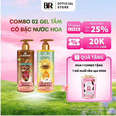 COMBO 2 Gel Tắm Cô Đặc Dưỡng Ẩm Da A Bonne’ 450ml x2 Tặng 1 Chai Gel Tắm Cafe Fullsize 450ml