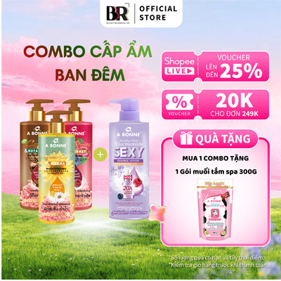 COMBO DƯỠNG DA THƠM MỊN - SPA TẠI NHÀ A BONNE’ (1 Gel Tắm Cô Đặc Và 1 Sữa Dưỡng Thể Hương Nước Hoa)