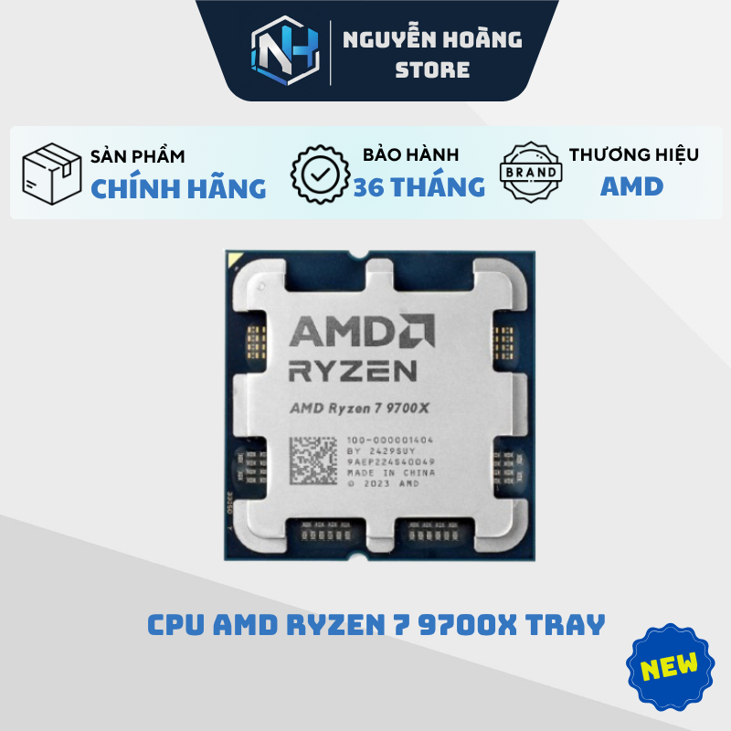 CPU AMD Ryzen 7 9700X TRAY - NEW BẢO HÀNH 36 THÁNG