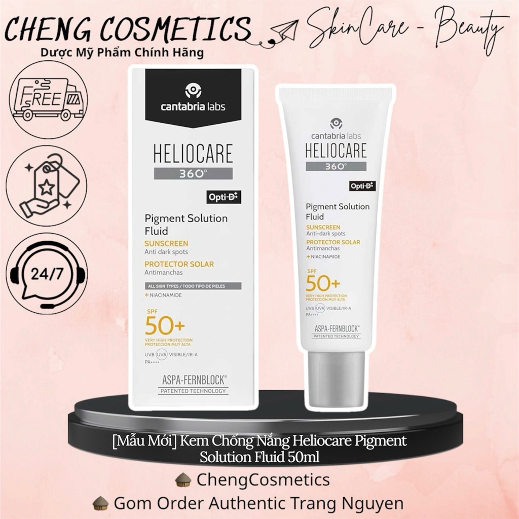 [Mẫu Mới] Kem chống nắng Heliocare Pigment Solution Fluid 50ml