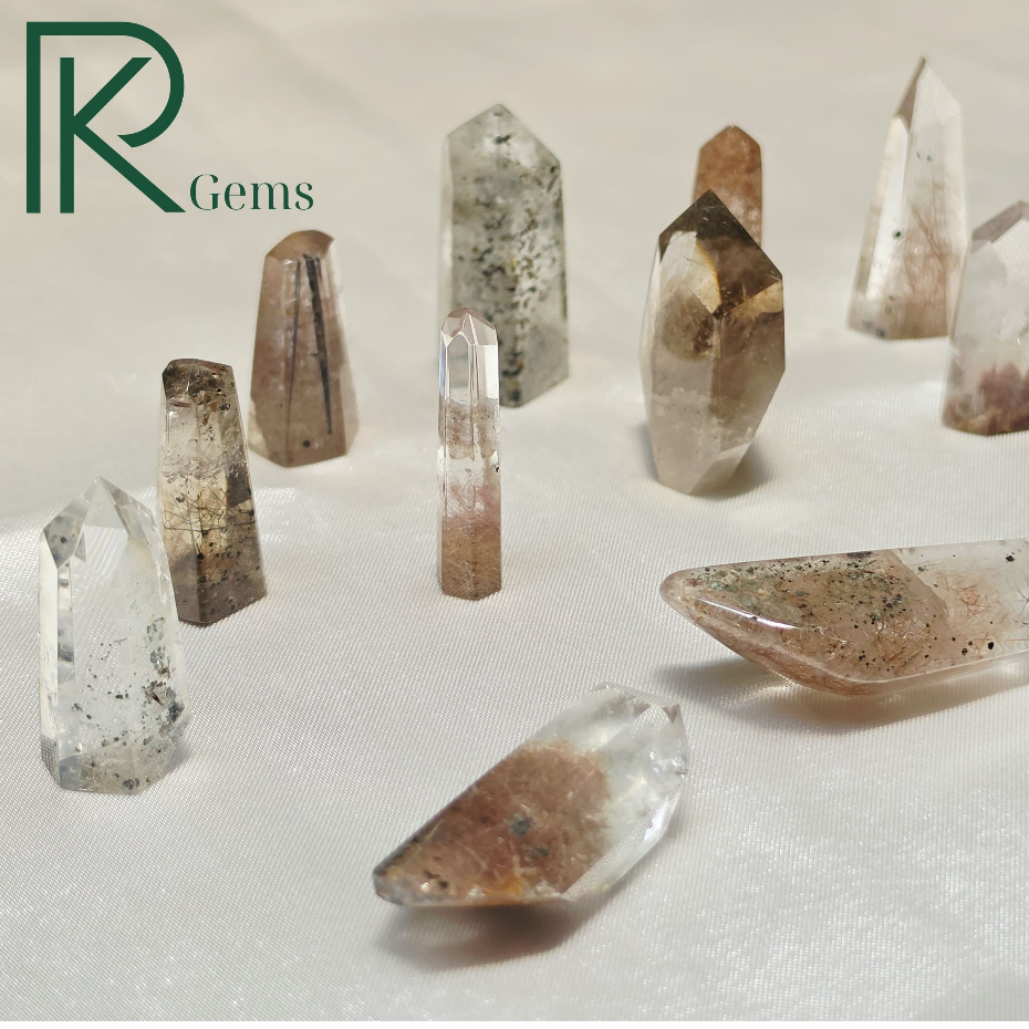 Trụ Thạch Anh Bao Thể (Garden Quartz) Tự Nhiên PhanKimGems - Trụ Mài Bóng