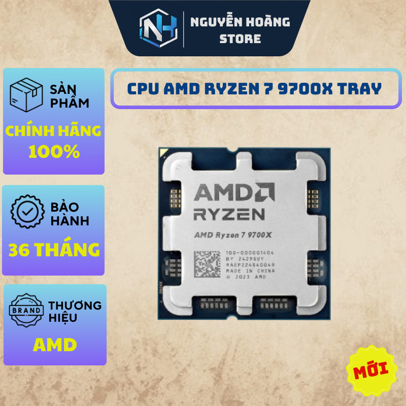 CPU AMD Ryzen 7 9700X TRAY - NEW BẢO HÀNH 36 THÁNG