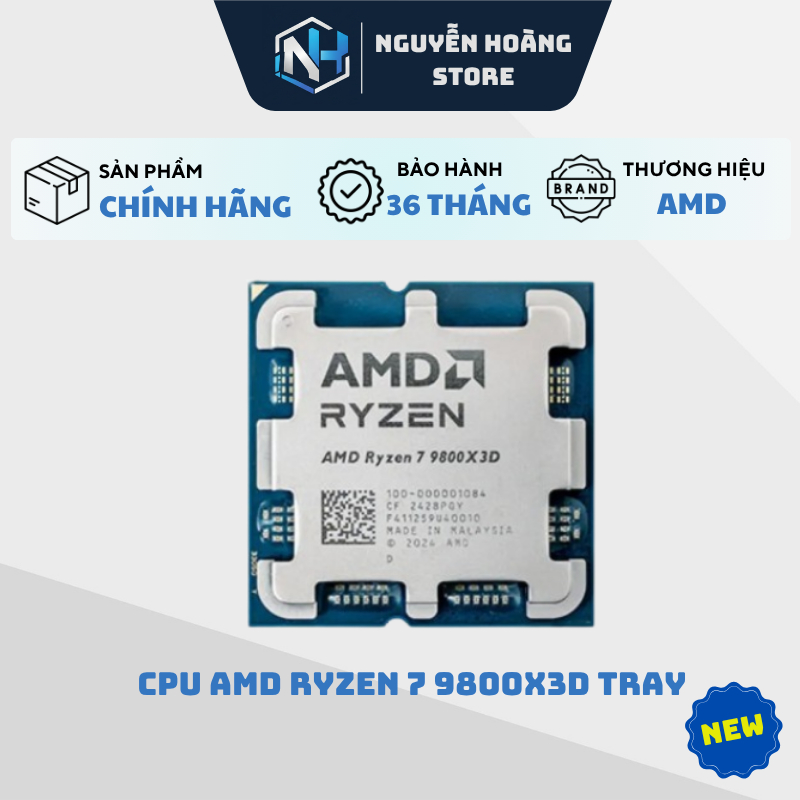 CPU AMD Ryzen 7 9800X3D TRAY - NEW BẢO HÀNH 36 THÁNG