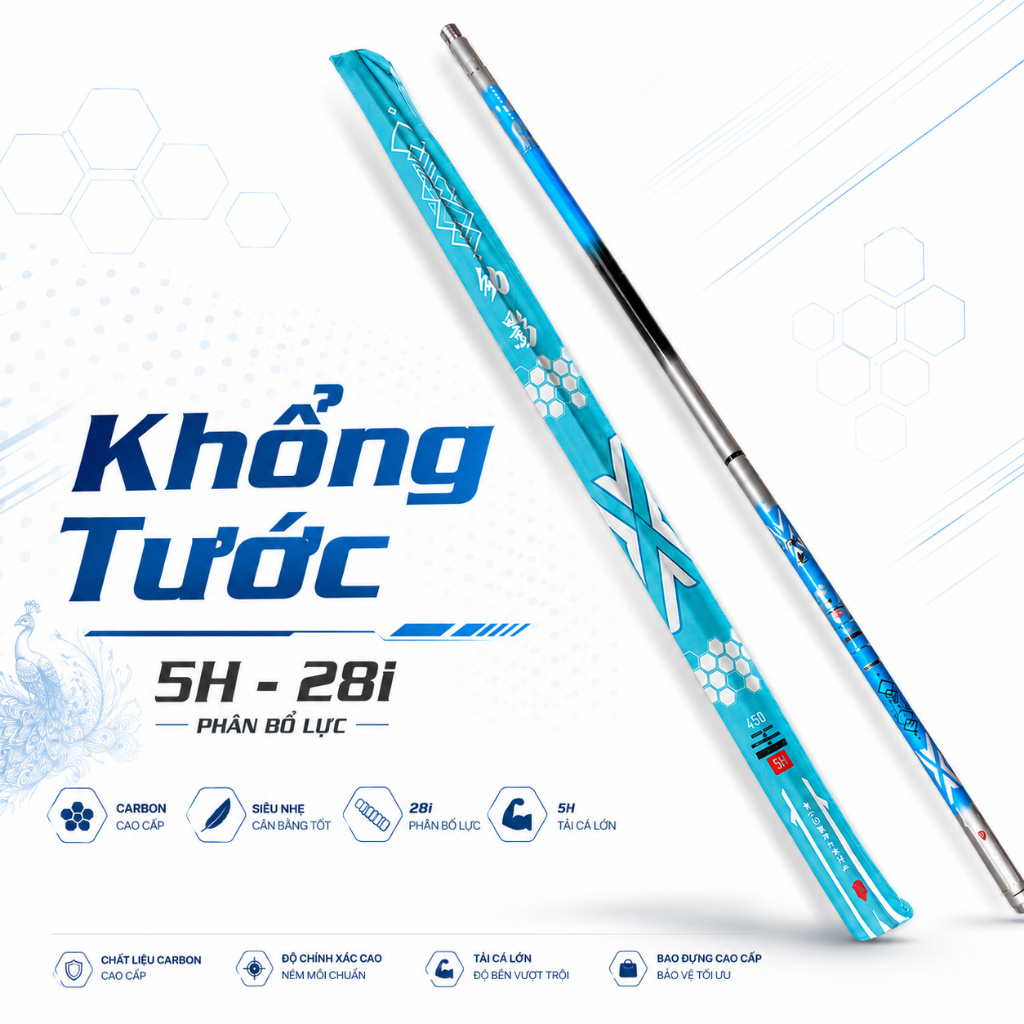Cần câu tay Khổng Tước 5H - 28i