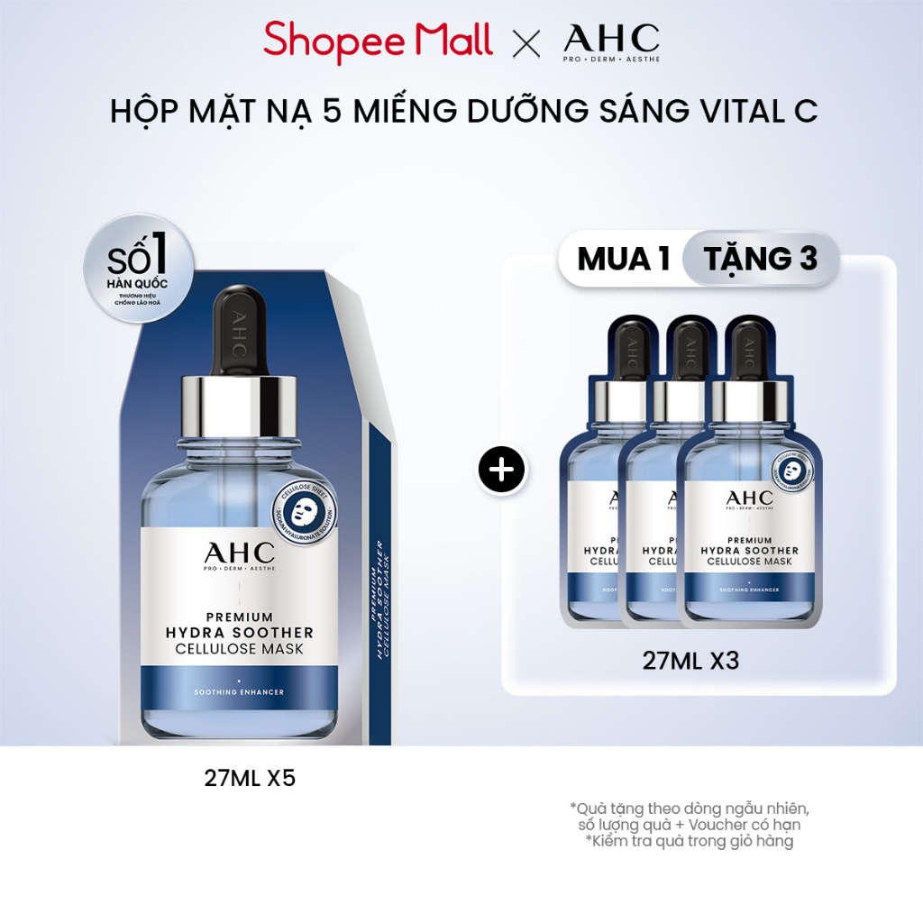 [LIVE] Hộp 5 mặt nạ miếng mặt nạ dưỡng da cao cấp AHC 27ml x 5