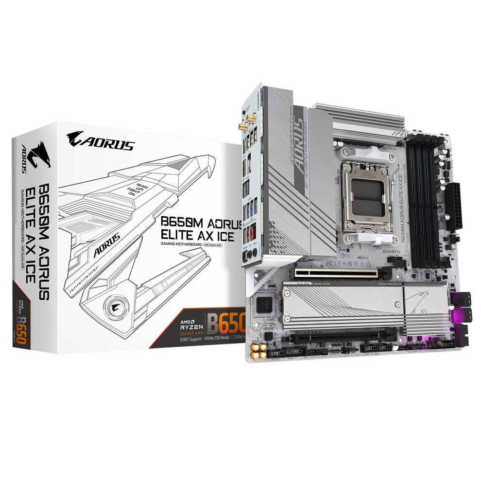 [Hàng Đã Qua Sử Dụng] Mainboard Gigabyte B650M AORUS ELITE AX ICE