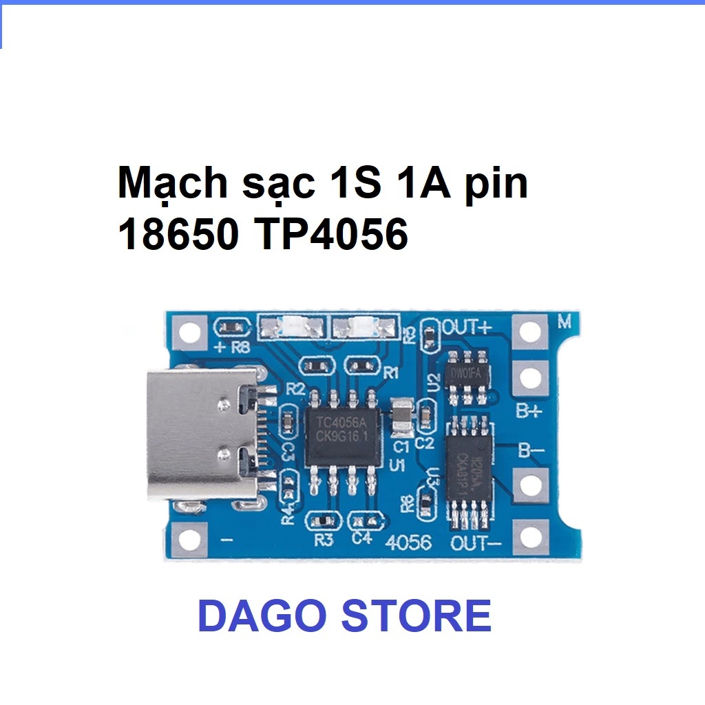 Combo 10 Mạch sạc 1S 1A pin 18650 TP4056 bảo vệ pin Type C - Mạch sạc 1S pin Lithium - Li-ion