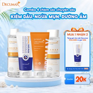 Bộ 4 chăm sóc da mụn chuyên sâu Decumar Promax - DTT10, DTN10, DPG02, ADP01