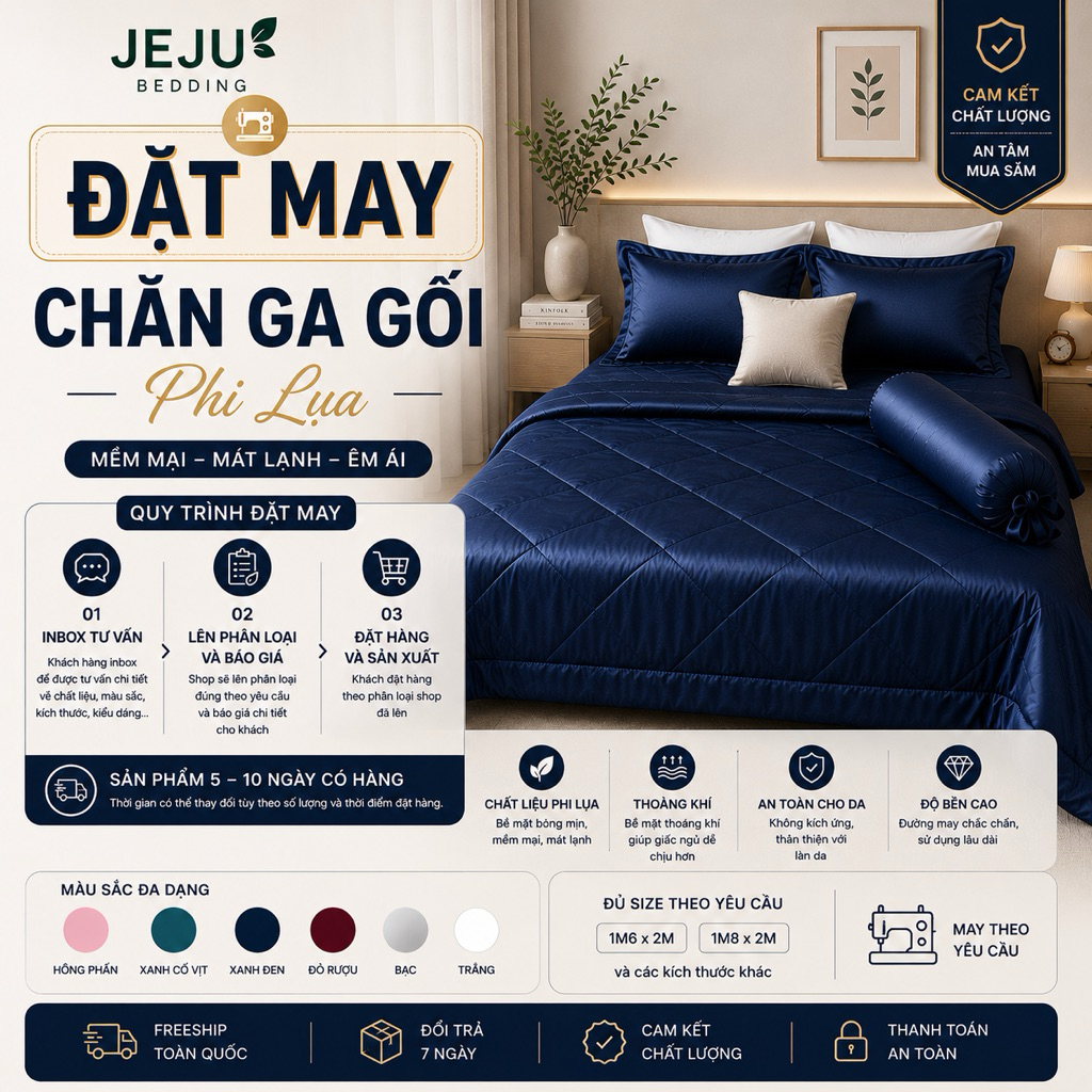 [Đặt may] Sản phẩm chăn ga gối phi lụa JejuBedding