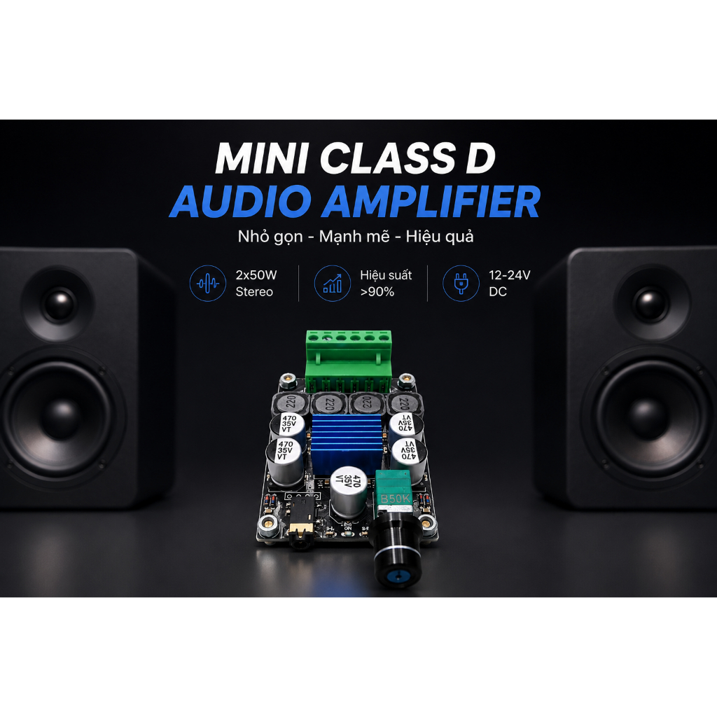 Ampli mini TPA3116D2 STEREO 50WX2