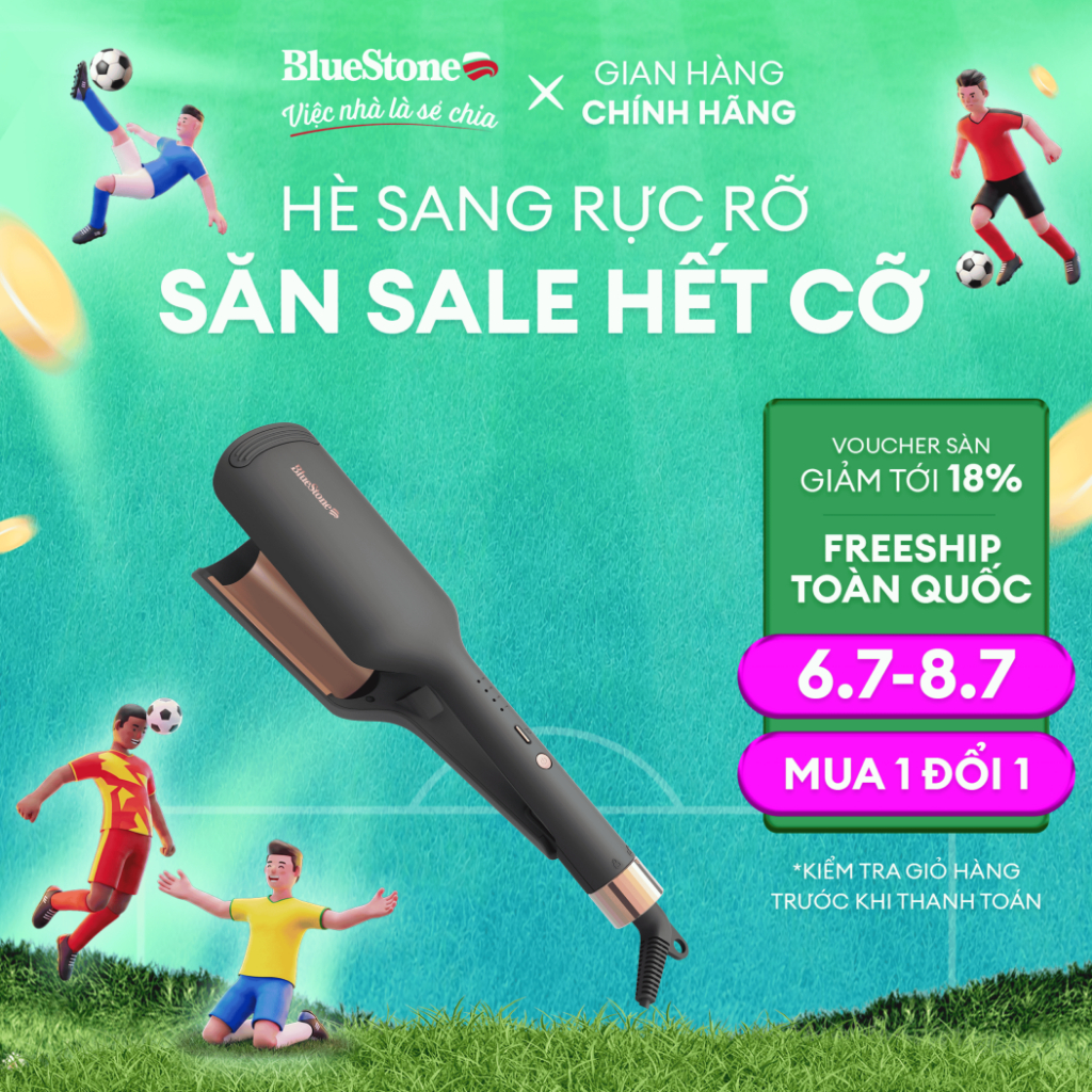 Máy Uốn Tóc Sóng ION Âm BlueStone HSB-1733 | 100W