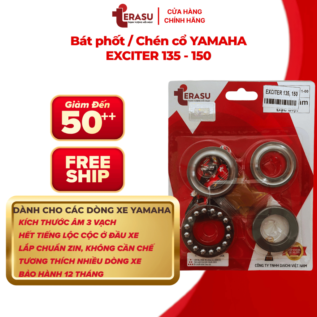 Bát Phốt Ex, Bát Phốt Yamaha Terasu, Chén Cổ Xe Máy Yamaha Exciter 135 - 150, Phụ Tùng Chính Hãng Te