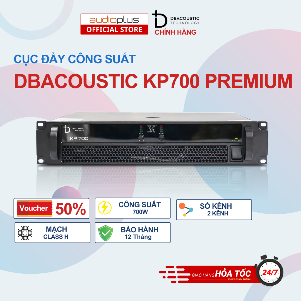 Cục đẩy công suất DBAcoustic KP700 PREMIUM - 2 kênh - class H - 700W/kênh - Chính hãng - BH 12 tháng