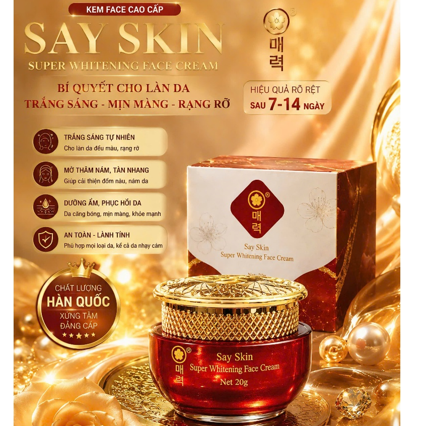 FACE SAY SKIN CHÍNH HÃNG ELLY WHITE HỖ TRỢ DƯỠNG TRẮNG DA MỜ THÂM XẠM