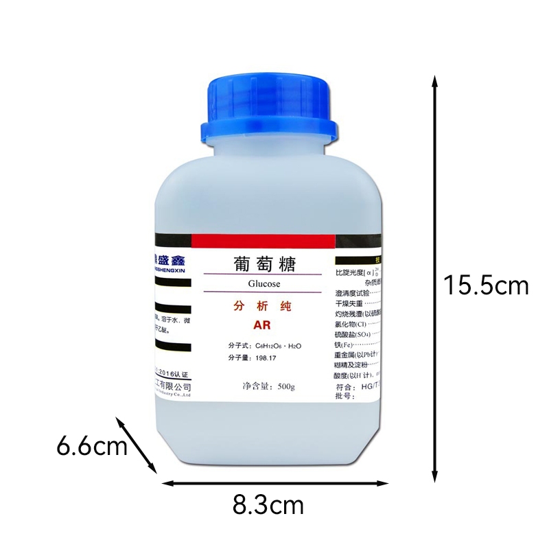 Glucose 500g/bình, phân tích tinh khiết AR, CAS: 50-99-7, hóa chất thí nghiệm, dùng trong phòng thí 