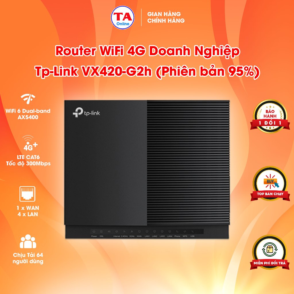 Bộ Phát Wifi 4G VX420-G2h Tốc Độ LTE CAT6 300Mbps Chuẩn WiFi 6 AX5400 ( Phiên Bản 95% )