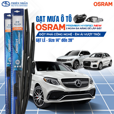 Cần Gạt Mưa Ô Tô 3 Khúc Cao Cấp OSRAM [Gạt Lẻ] 2 Ngàm Đa Năng Dễ Lắp Đặt Cho Nhiều Dòng Xe Nhật, Hàn, Đức