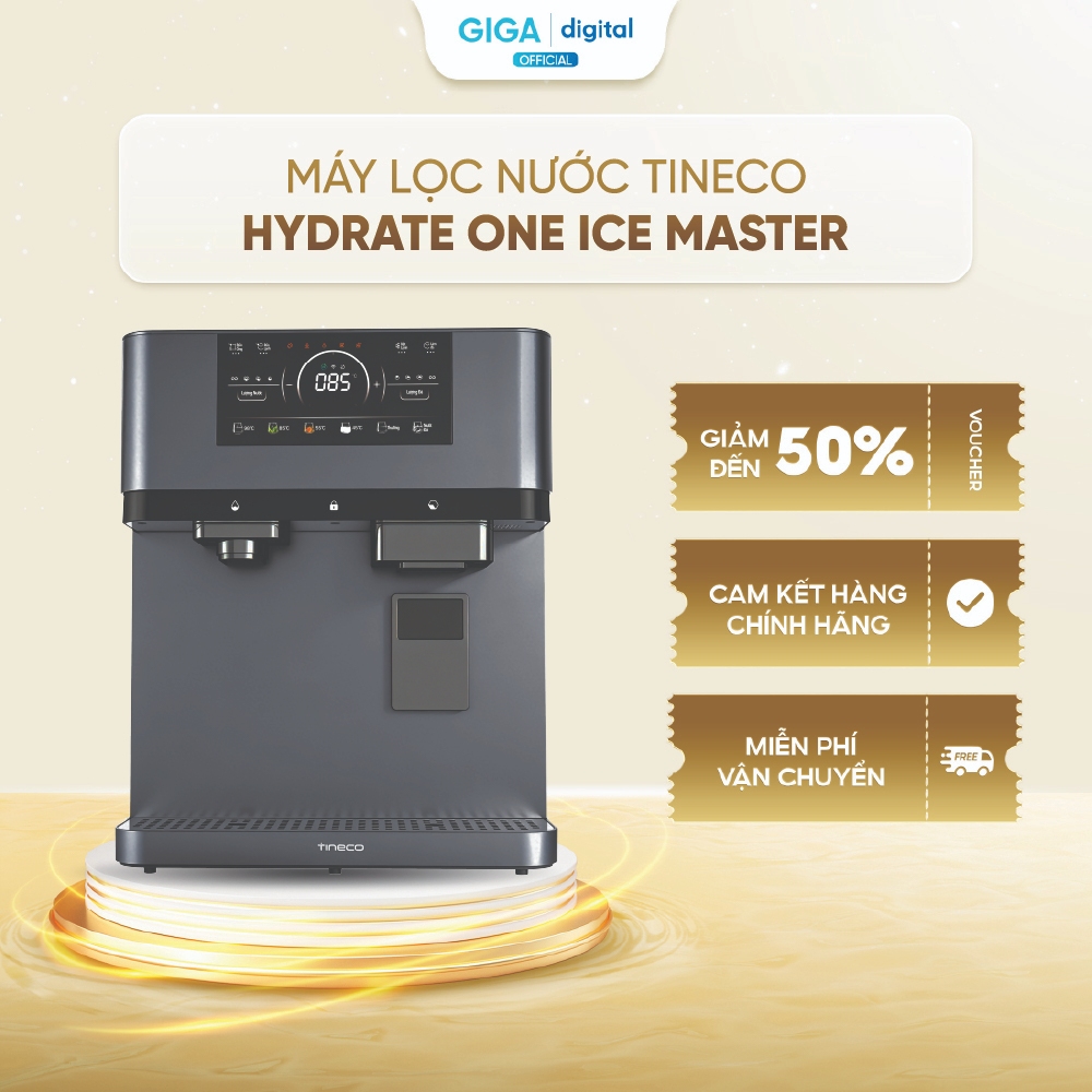 Tineco HYDRATE ONE Ice Master Máy lọc nước | Lọc nước, khoáng hóa, làm đá,làm lạnh & đun nóng | Bảo 