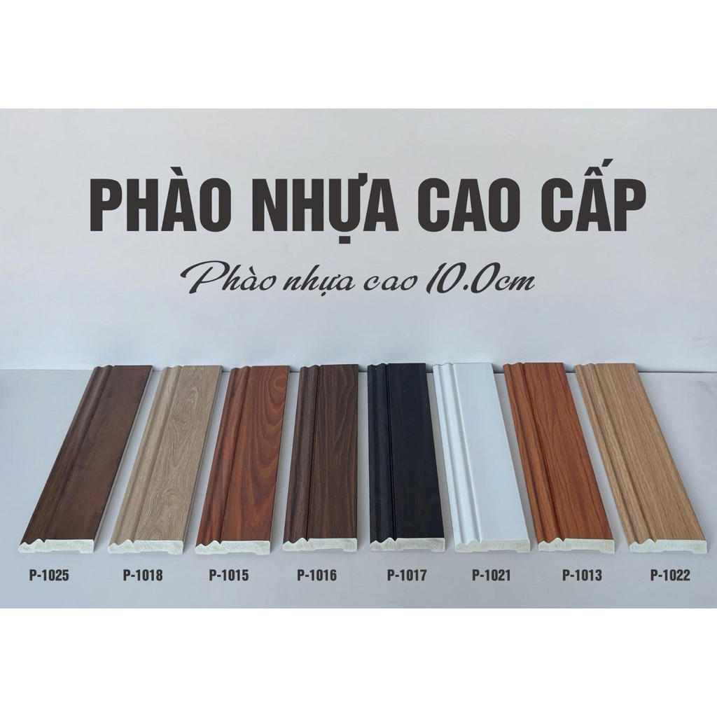 Phào Nhựa Kepler Chân Tường PS Cao Cấp 10cm - Len Chân Tường Chống Nước, Vân Gỗ, cây dài 122cm