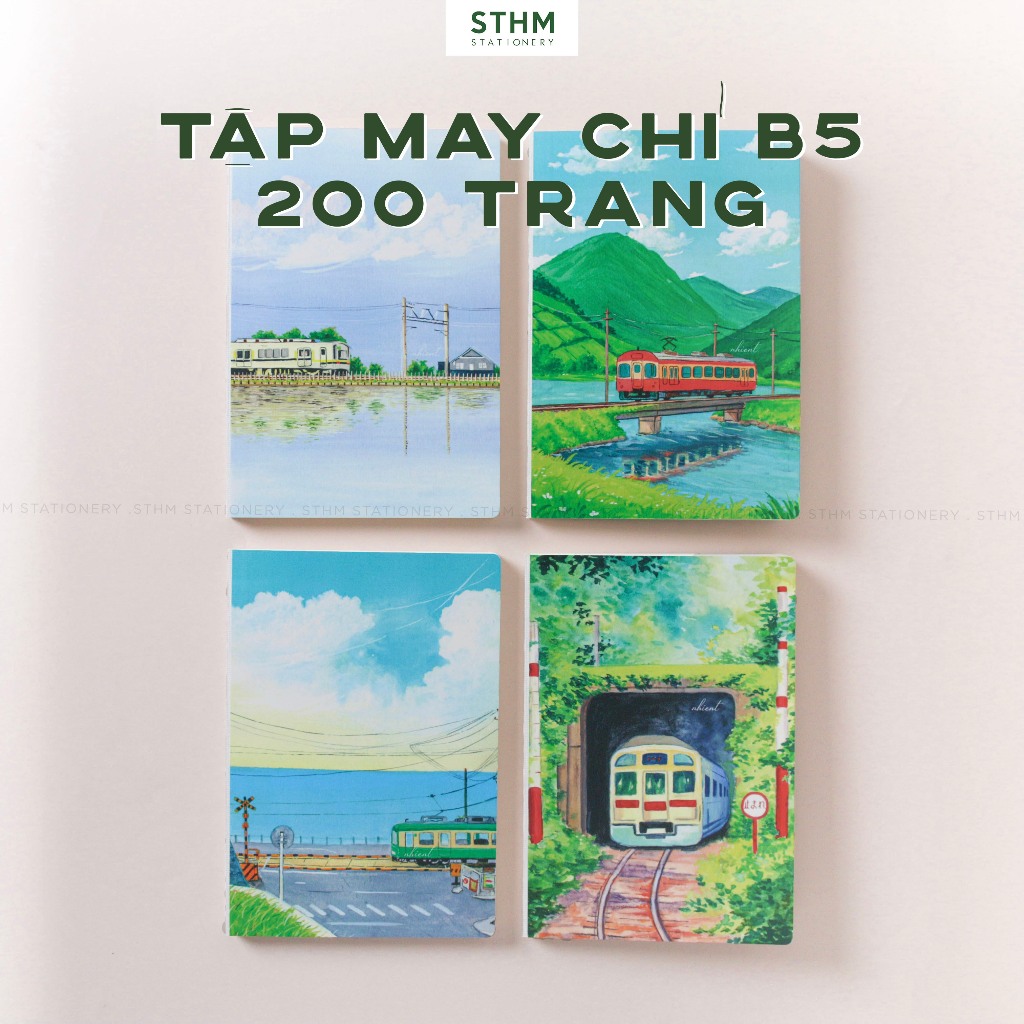 [STHM MALL] - Tập B5 may chỉ 200 trang, giấy kem 80gsm, gáy bọc vải chắc chắn, ghi chép, học tập