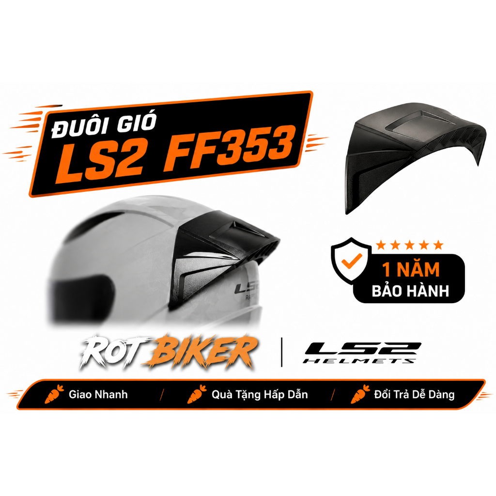 Đuôi gió mũ bảo hiểm FF353 – Phụ kiện LS2 FF353