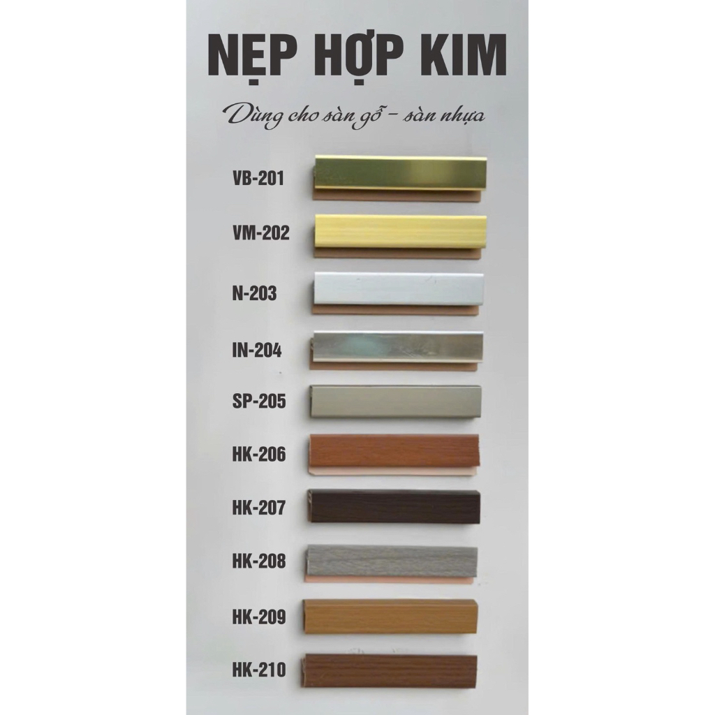 Nẹp Nhôm Kepler Trang Trí Sàn Gỗ Sàn Nhựa - Nẹp T, Nẹp F, Nẹp L, Nẹp Kết Thúc Chịu Lực, 135cm