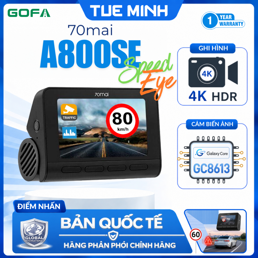 Camera hành trình ô tô 70mai A800SE Speed Eye Cảnh báo giao thông