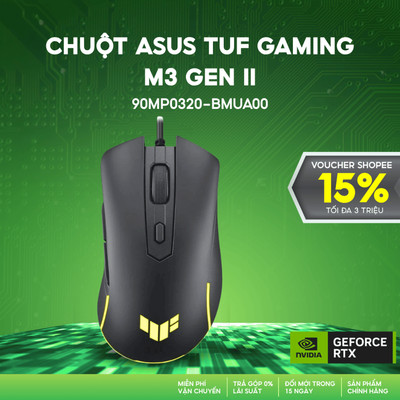 Chuột Gaming Asus TUF M3 Gen II – Công Thái Học Ưu Việt, Cảm Biến Quang Học Chính Xác, RGB Cá Nhân Hóa