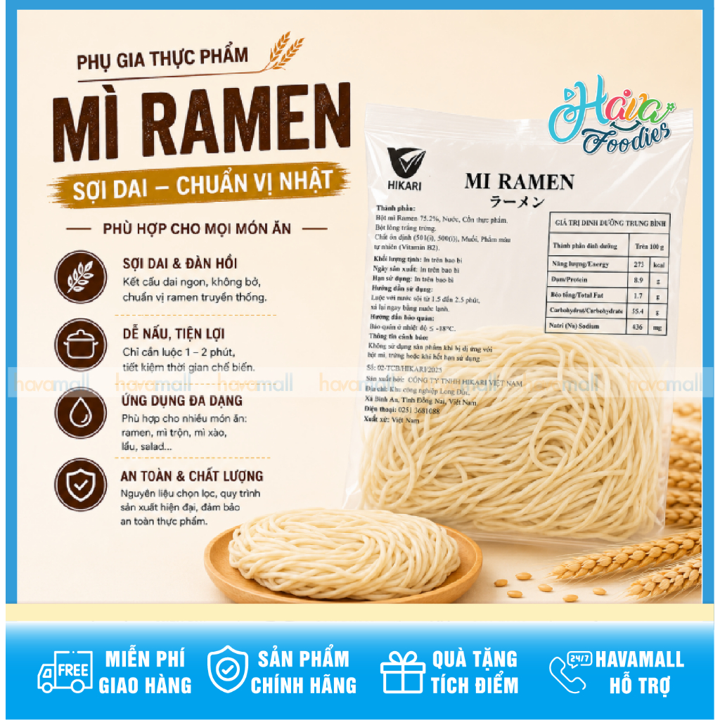 Mì Ramen Tươi Đông Lạnh Hikari Việt Nam 120g – Hikari Japanese Style Ramen Noodles