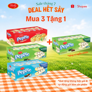 Combo 2-3 khay bánh richy peppie 360g vị vani cốm, vị lá dứa & vị dừa