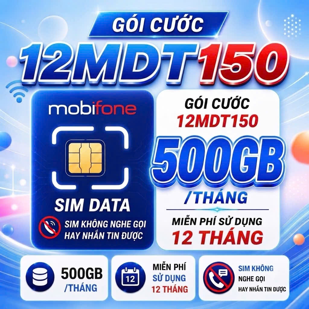 Sim 4G, 5G 1 năm Mobifone Gói 1000GB 500GB phát wifi U1500 4G 1 năm Vinaphone D219 MDT3TM U1500 12TK