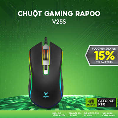 Chuột Có Dây Gaming Rapoo V25S - Đen