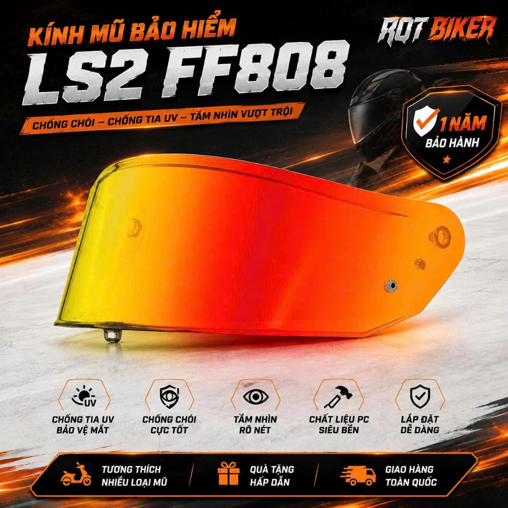 (Không phải nón) Kính REVO LS2 ff808 / Màu Cho Fullface LS2 FF808