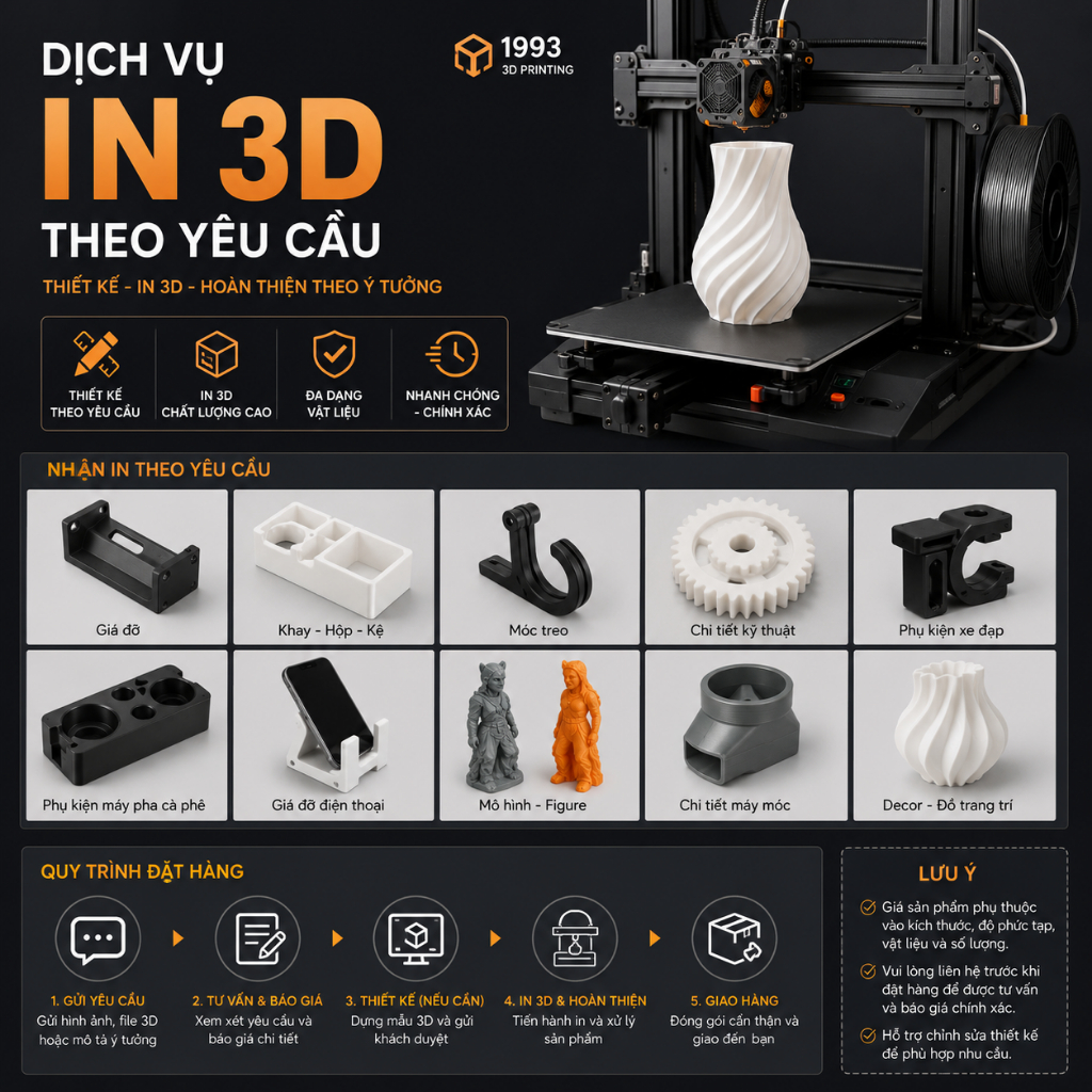 Dịch Vụ In 3D Theo Yêu Cầu – Thiết Kế & In 3D Theo Kích Thước, Mẫu Riêng