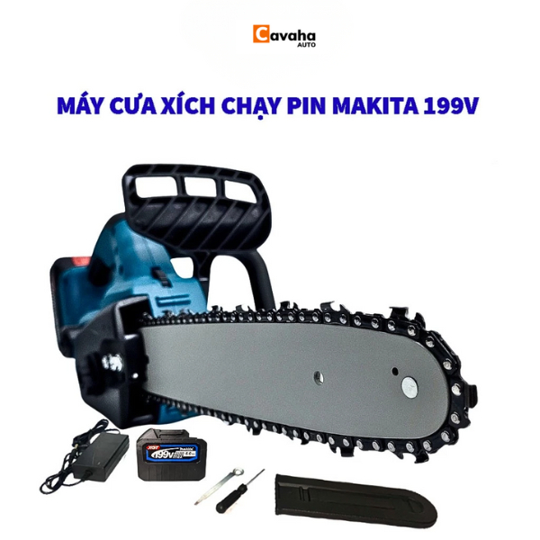 Máy Cưa Xích Chạy Pin MAKITA 199V KHÔNG CHỔI THAN