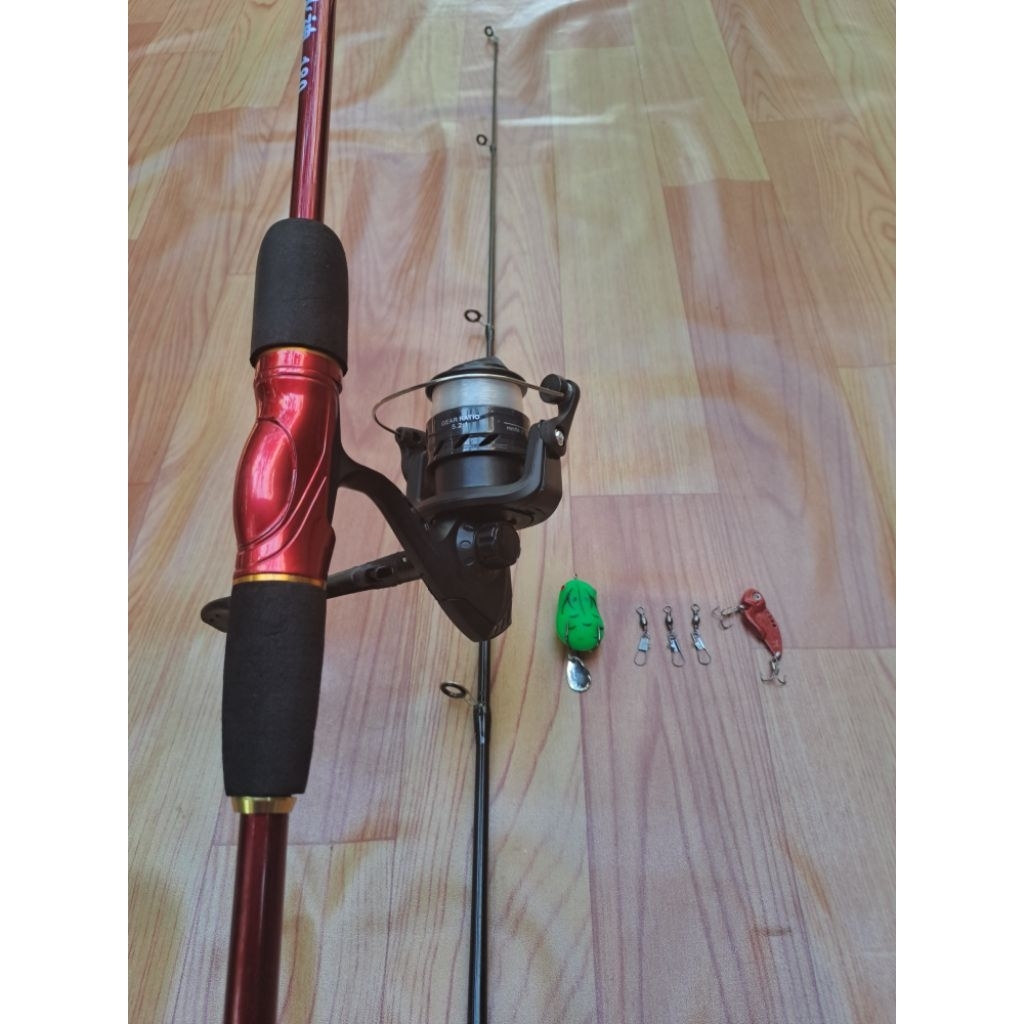 bộ cần câu lure viking hỏa thần kèm máy nhựa cá sắt và nhái