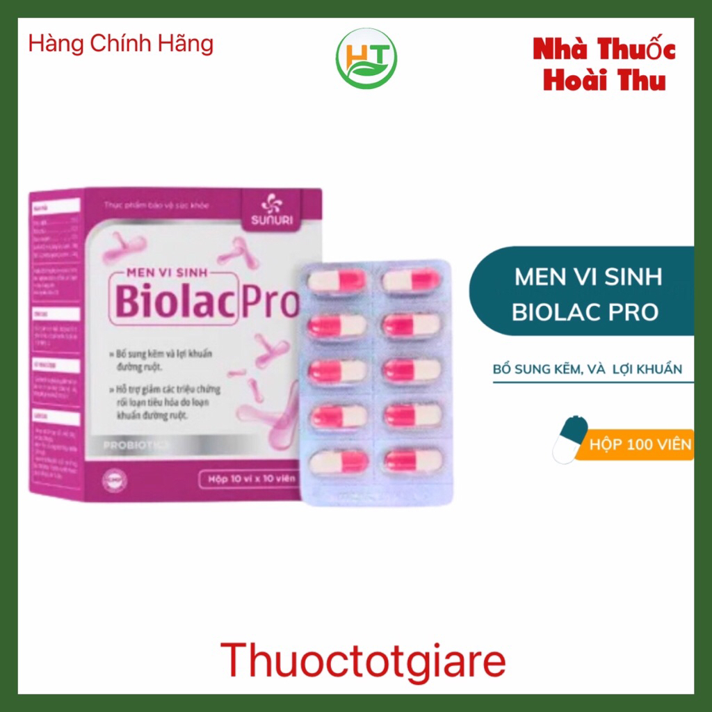Men Vi Sinh Biolac Pro - Giảm Rối Loạn Tiêu Hóa, Bổ Sung Lợi Khuẩn Đường Ruột Khỏe Mạnh (H100 Viên)