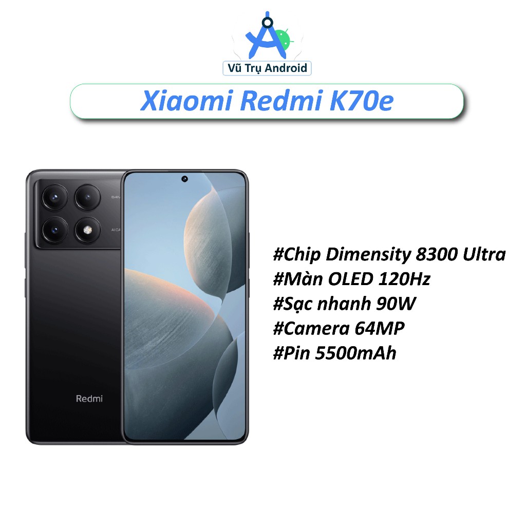 [Máy Cũ] Điện thoại Redmi K70e RAM 12/256GB chip Dimensity 8300 Ultra màn OLED 1.5K pin 5500 mAh