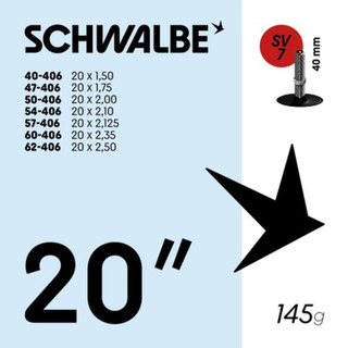 Ruột / Săm Xe Đạp SCHWALBE 20” AV7 (40mm) Van Mỹ