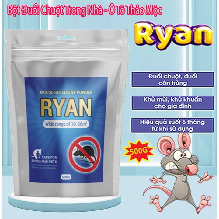 Bột Đuổi Chuột Ngoài Trời RYAN 500G – Hỗ Trợ Xua Đuổi Chuột Cho Kho Lúa, Trang Trại, Vườn Cây