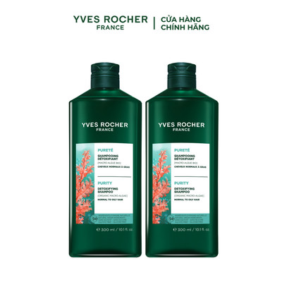 [KOL] Combo 2 dầu gội dành cho tóc dầu bết Yves Rocher Purity Detoxifying 300mlx2