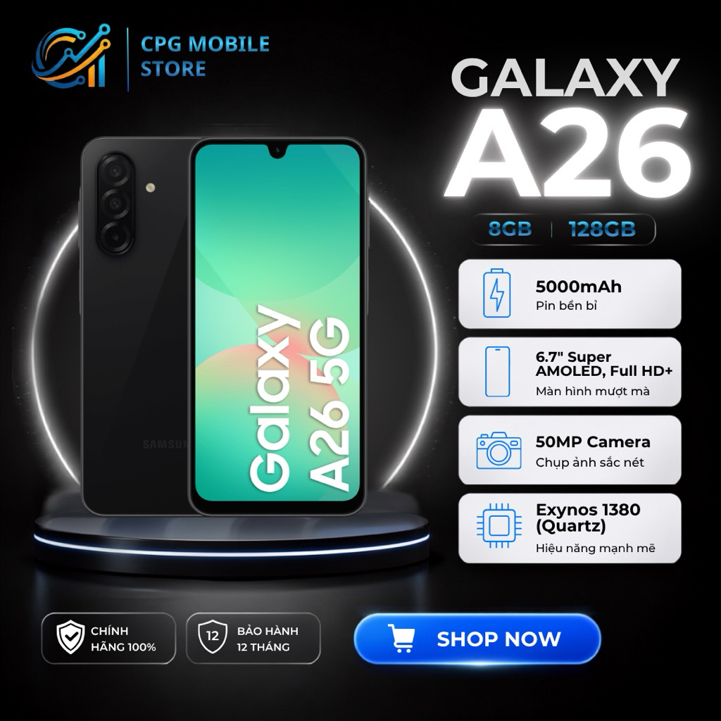 Điện thoại Samsung Galaxy A26 5G (8GB/128GB) Chính Hãng