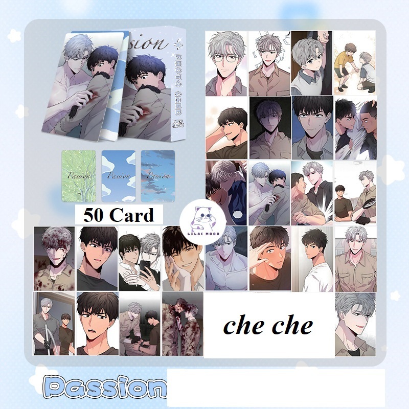 (SẴN-new) Passion | Hộp thẻ card laser 50 tấm Lomo Lomocard bo góc Manhwa BL jinx Jeong Taeui Kim Ch