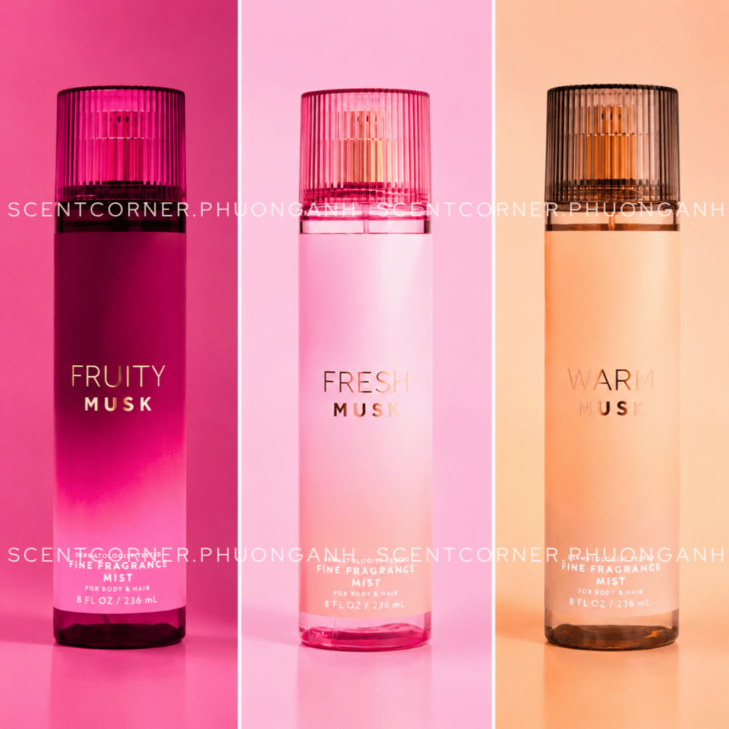 [ Mini để thử mùi ] Warm Musk | Fresh Musk | Fruity Musk - Xịt thơm Body Mist