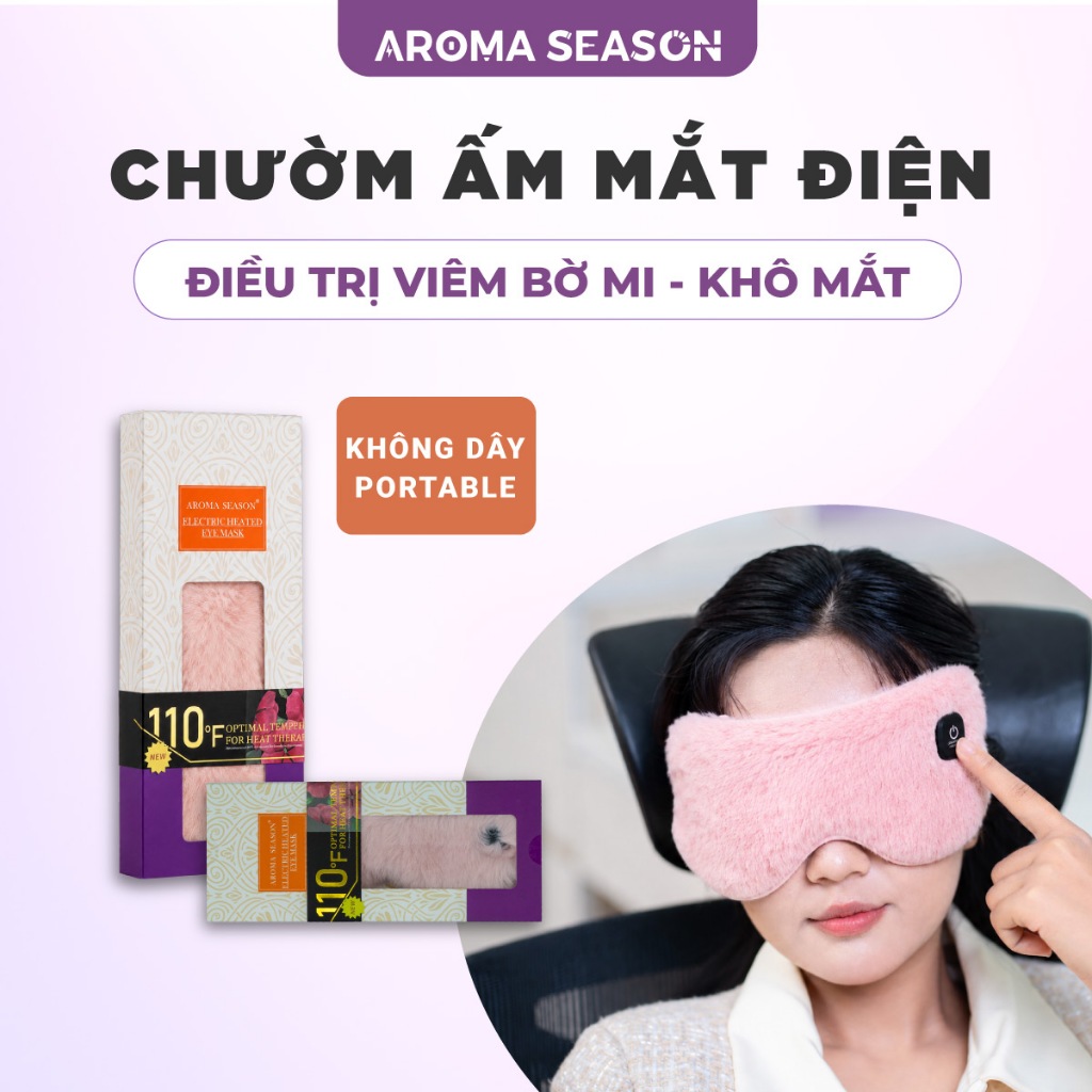 Chườm Ấm Mắt Điện Aroma Season - Không Dây Portable | Hỗ Trợ Điều Trị Khô Mắt, Viêm Bờ Mi, Chắp Lẹo 