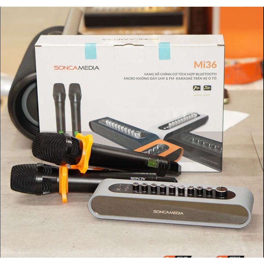 Micro Kèm Vang Acnos Mi36, Chống Hú FBX, Echo, Reverb DSP, Bluetooth 5.0, HDMI ARC, Optical, AUX, Gu