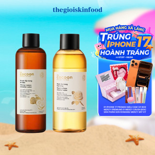 Nước tẩy trang làm sạch dịu nhẹ chiết xuất bí đao, hoa hồng hữu cơ cocoon winter melon, rose micellar water