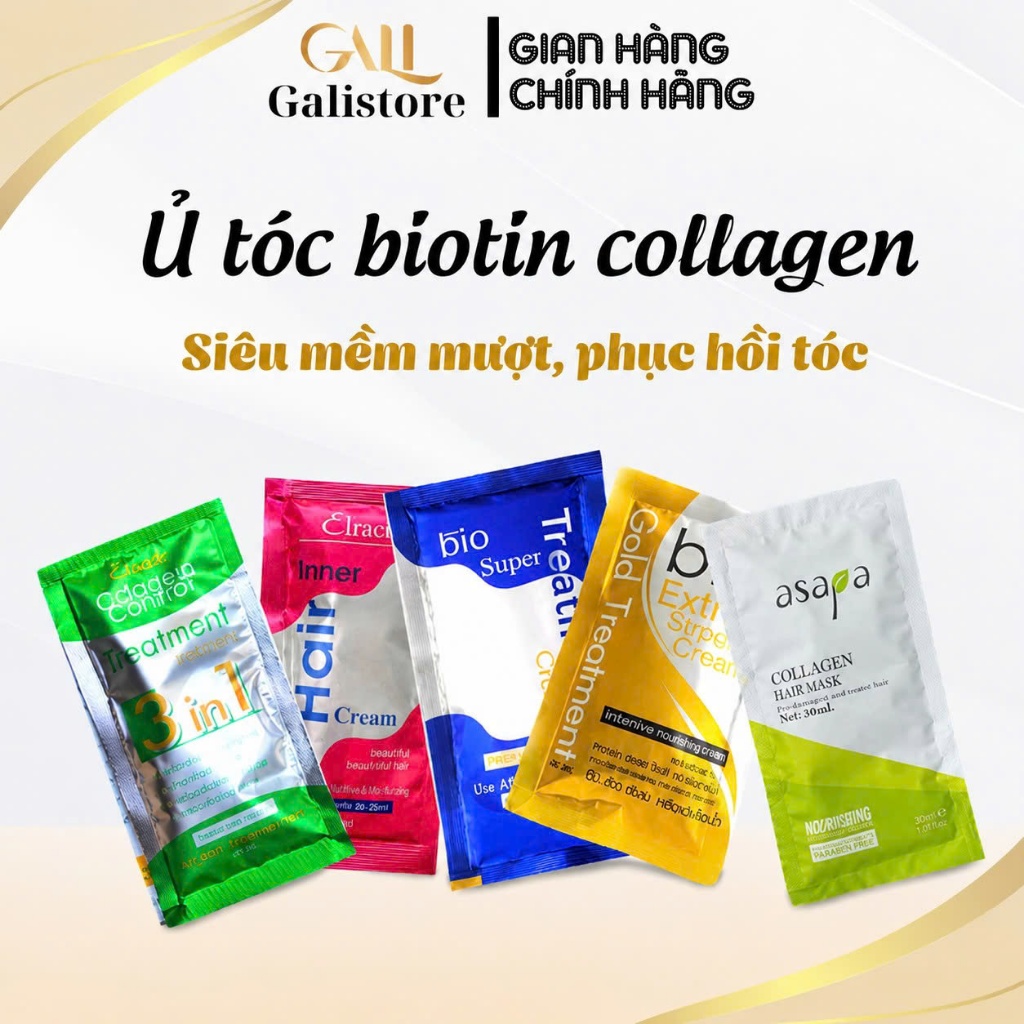 Gói Hấp Ủ Phục Hồi Tóc LAVOX, ASAPA 30ml  collagen vitaminb5 biotin dưỡng tóc Galistore